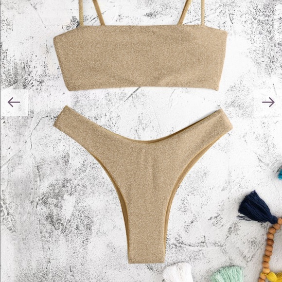 Pilot Gold Sparkle bikini bottoms and tops - Picture 7 of 12